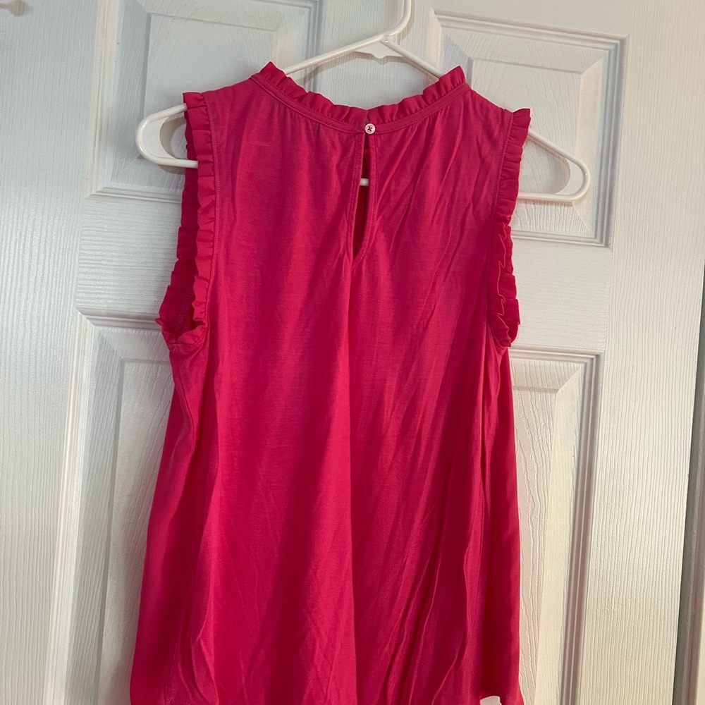 LOFT Pink Ruffled Blouse - Picture 2 of 4